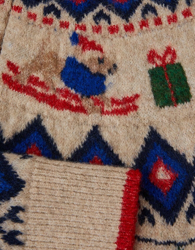 Christmas Snow Dog Fair Isle Jumper, Cream (CREAM), large