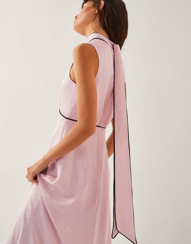 Maeve Sleeveless Satin Midi Dress, Pink (PINK), large