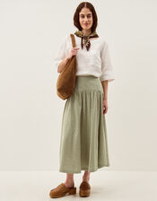 Ingrid Linen Top, White (WHITE), large