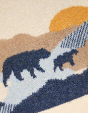 Bear Scene Knit Jumper, Camel (BEIGE), large
