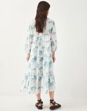 East Pami Palm Print Midi Dress, Ivory (IVORY), large