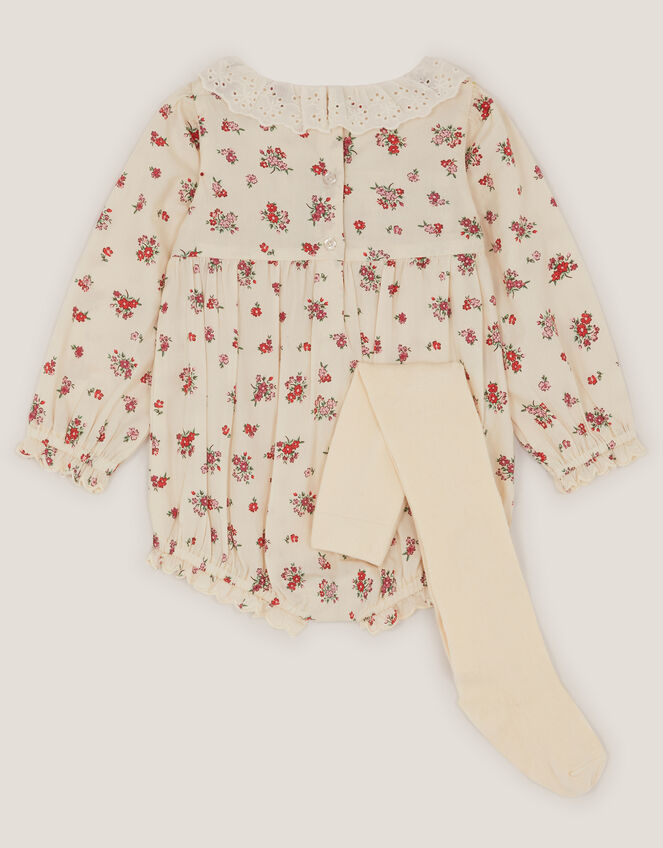 Newborn Floral Print Romper, Ivory (IVORY), large