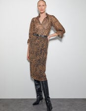 Liza Leopard Print Blouse, Brown (BROWN), large