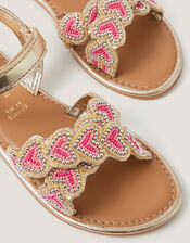 Heart Beaded Sandals, Multi (MULTI), large