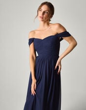 Evelyn Bardot Bridesmaid Dress, Blue (NAVY), large