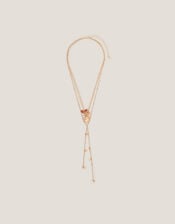 Layered Lariat Charm Necklace, , large