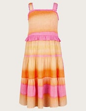 Ombré Sleeveless Tiered Dress, Pink (PINK), large
