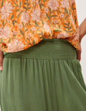 Reese Shirred Harem Trousers, Green (KHAKI), large