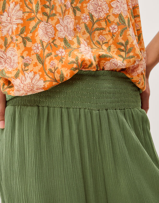 Reese Shirred Harem Trousers, Green (KHAKI), large