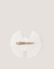 Pearly Flower Bow Fascinator Hair Clip, , large