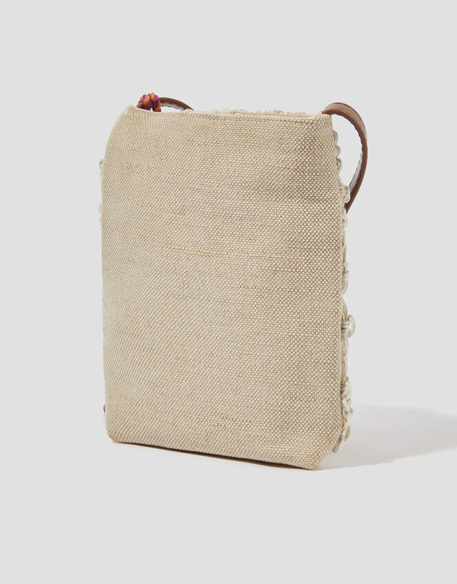 Zoe Embroidered Crochet Phone Bag, , large