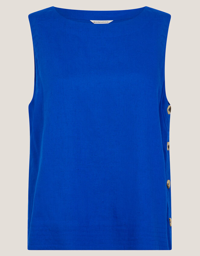 Lucy Linen Blend Tank Top , Blue (COBALT), large