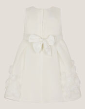 Baby Elouise Sleeveless Rose Appliqu&eacute; Dress, Ivory (IVORY), large