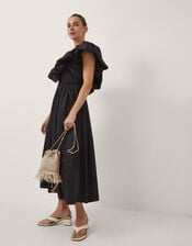 Devotion Twins Deos Frill Maxi Dress, Black (BLACK), large
