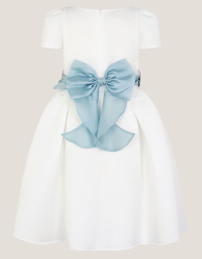 Polly Cap Sleeve Bow Party Dress, Ivory (IVORY), large