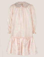 Nicolette Beaded Collar Party Dress, Gold (GOLD), large