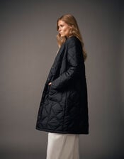 Zaira Quilted Puffer Coat, Black (BLACK), large