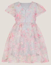 Haisley Appliqu&eacute; Flower Tulle Dress, Multi (MULTI), large