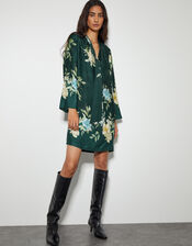 Clemmie Floral Print Tunic, Green (DARK GREEN), large