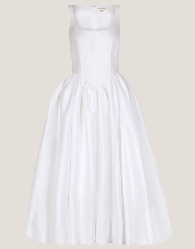 Mia Sleeveless Drop Waist Midi Wedding Dress, Ivory (IVORY), large