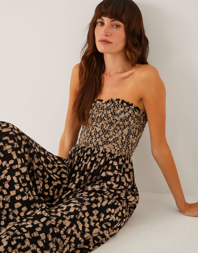 Ania Geometric Bandeau Dress, Black (BLACK), large