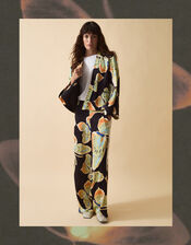Clemence Aurelie Butterfly Palazzo Trousers, Black (BLACK), large