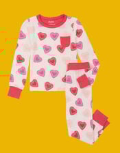 Hatley Heart Print Long Pyjamas Set, Multi (MULTI), large