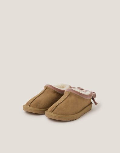 Velvet Bow Clogs, Tan (TAN), large