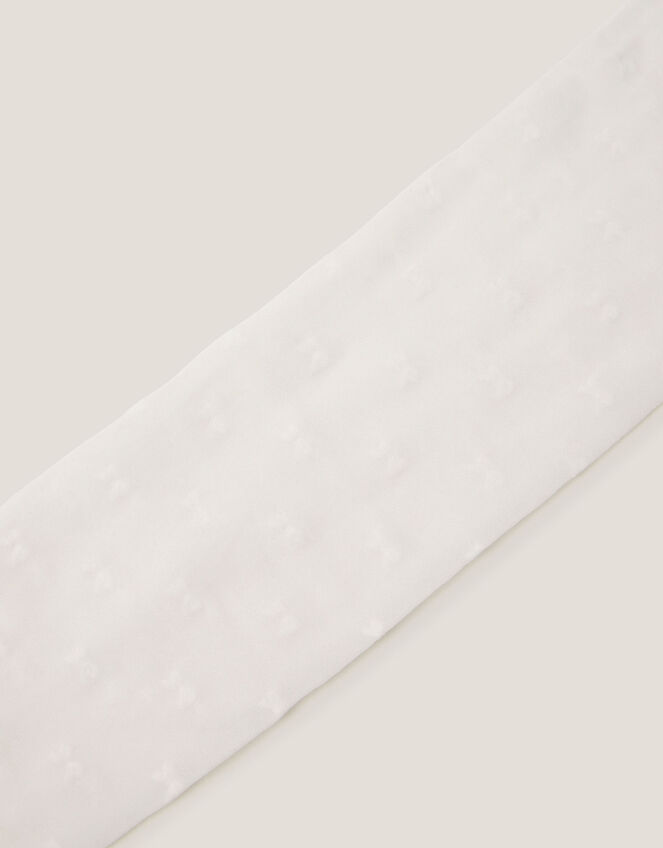 30 Denier Semi-Sheer Bow Tights, White (WHITE), large