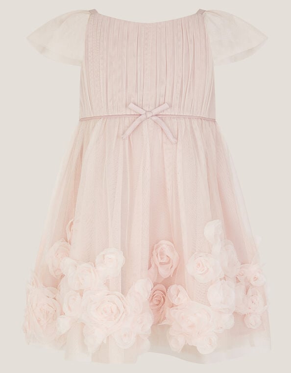 Baby Evangaline Rose Appliqué Tulle Dress, Pink (PINK), large