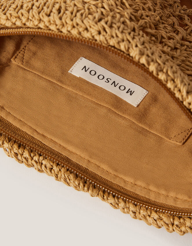 Rory Crochet Zip Pouch, Natural (NATURAL), large