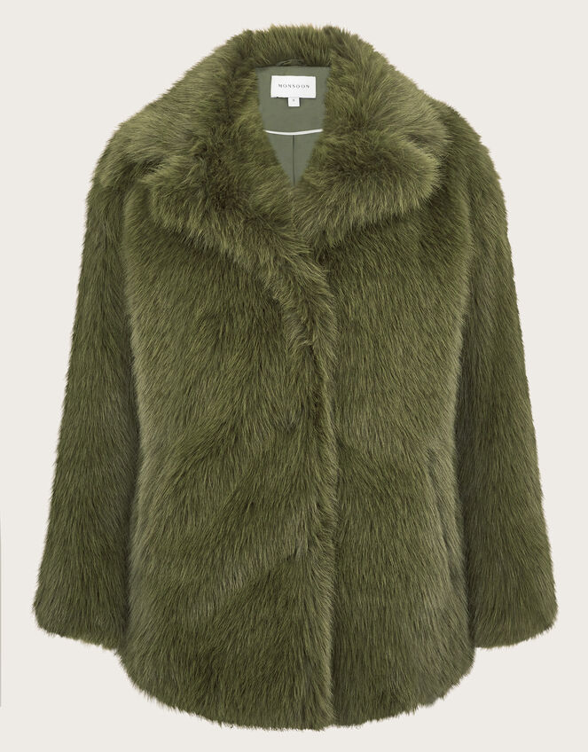 Felixa Faux Fur Coat, Green (GREEN), large