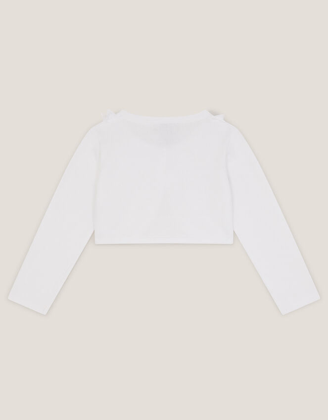 Baby Ottilie Appliqu&eacute; Rose Cardigan, White (WHITE), large