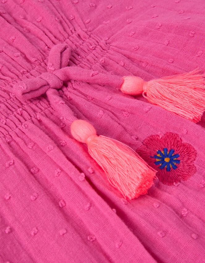 Embroidered Cotton Kaftan, Pink (PINK), large