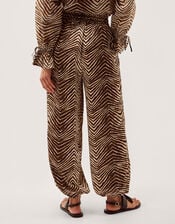 Pippa Animal Print Harem Trousers, Green (KHAKI), large