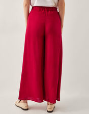 Diane Wide Leg Linen Blend Trousers, Red (RED), large