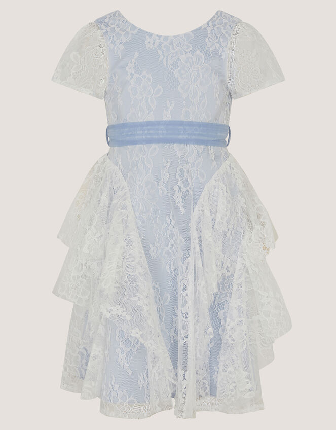 Joanie Cancan Ruffle Lace Dress, Blue (BLUE), large