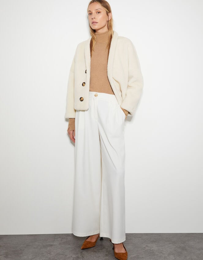 Jojo Reversible Faux Shearling Jacket, Tan (TAN), large