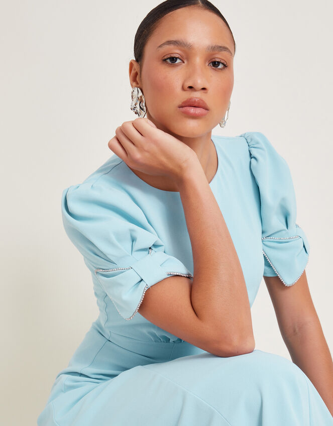 Belle Bow Sleeve Midi Dress, Blue (PALE BLUE), large