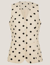 Isabel Polka Dot Waistcoat, Ivory (IVORY), large