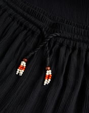 Wide Leg Crinkle Trousers, Black (BLACK), large