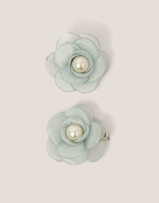 2-Pack Flower Girl Hair Clips, Green (SAGE), large