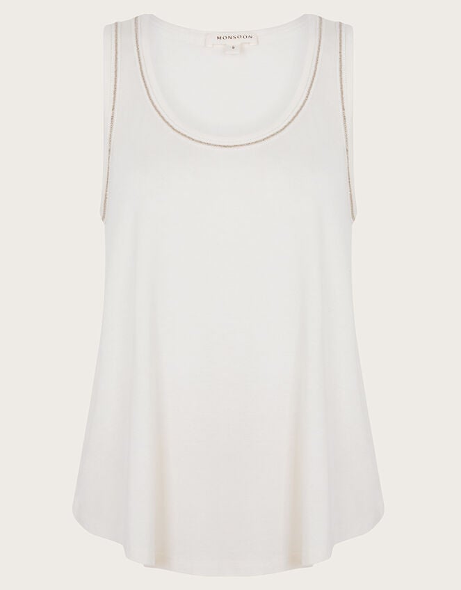 Jess Jersey Cami Top, Ivory (IVORY), large