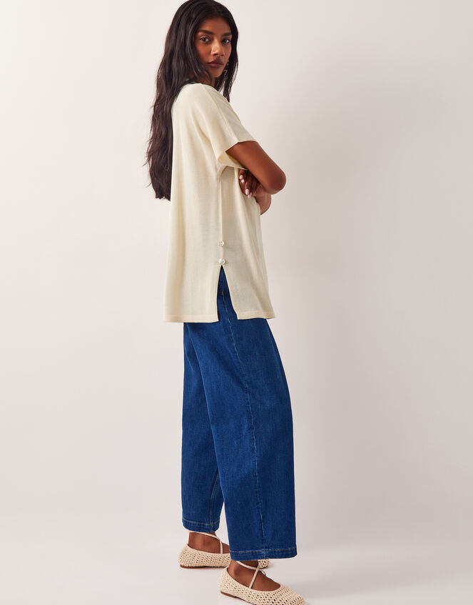 Cloe Knitted Collar Top, Yellow (YELLOW), large