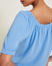 Bora Button Jersey Top, Blue (BLUE), large