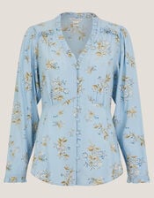 Sarah Floral Button Blouse, Blue (BLUE), large