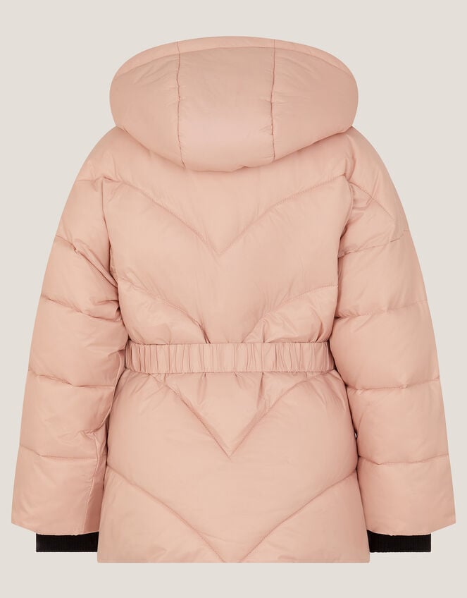 Belted Puffer Coat, Pink (PINK), large