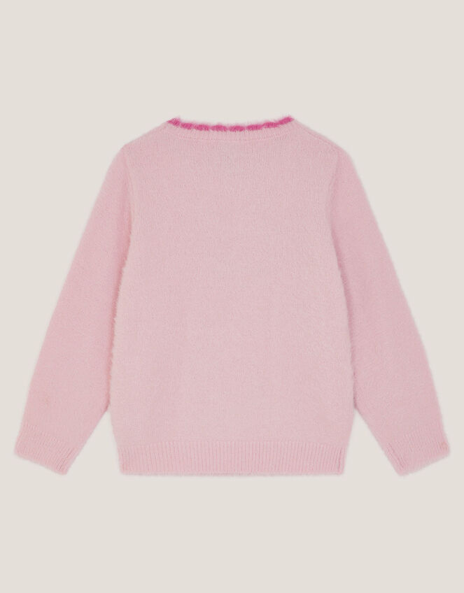Christmas Unicorn Fuzzy Jumper, Pink (PINK), large