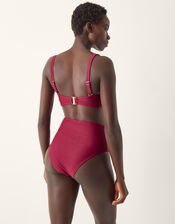 Mia High Waist Bikini Bottom, Red (BURGUNDY), large