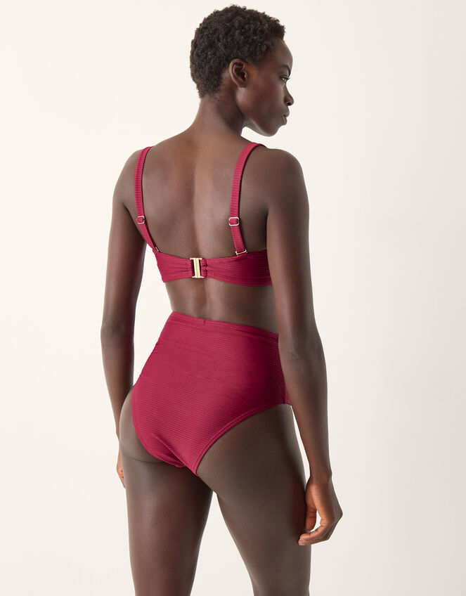 Mia High Waist Bikini Bottom, Red (BURGUNDY), large